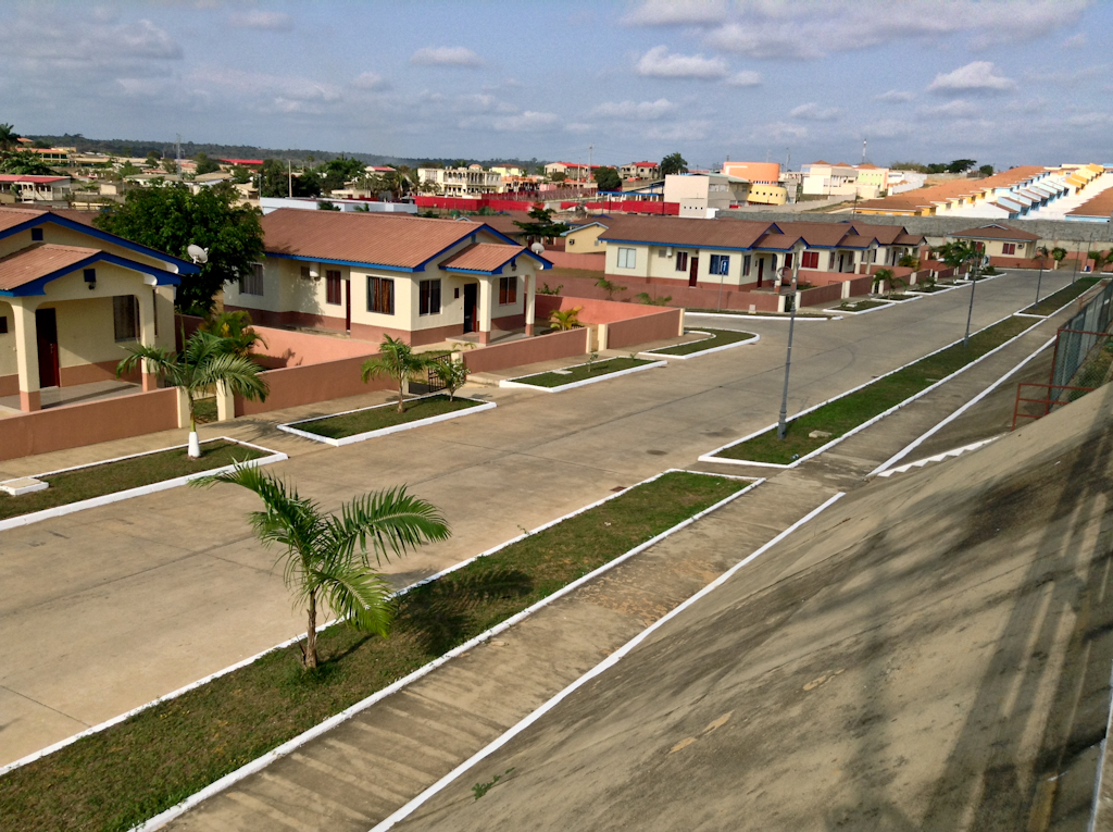 View of the Olympic village with the Sonangol compound behind